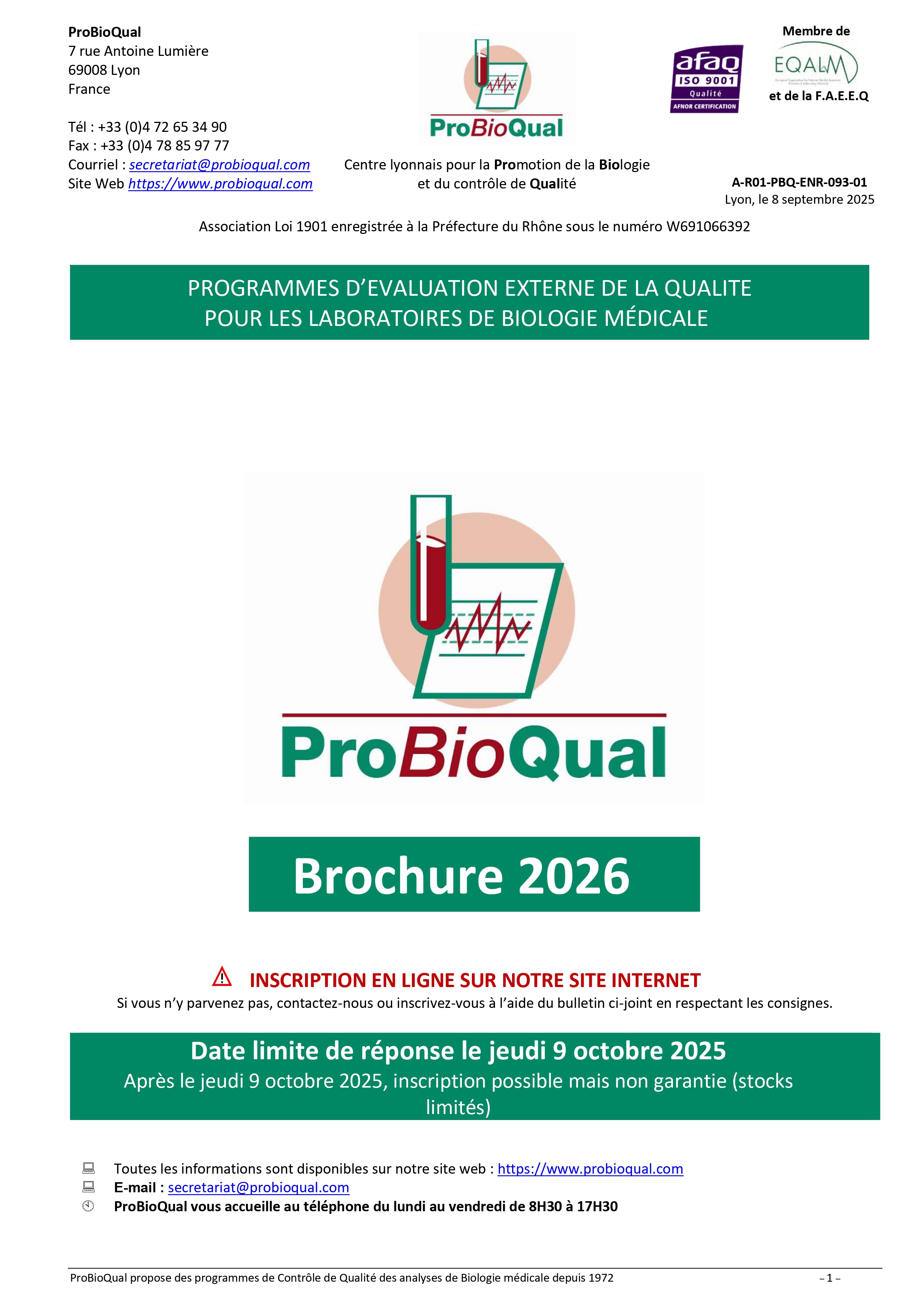 Brochure de Probioqual
